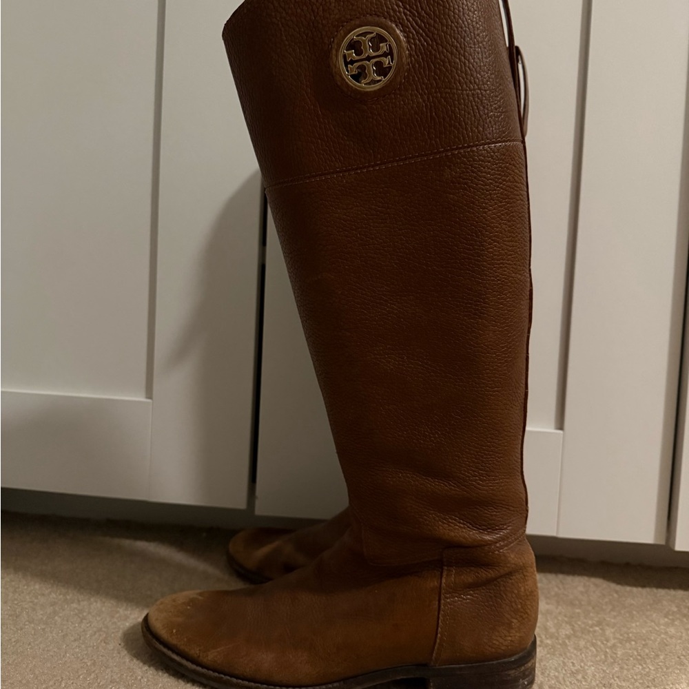 Tory Burch Brown Leather Riding Boots